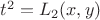 $t^2=L_2(x,y)$