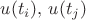 $u(t_i), \,u(t_j)$