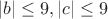 $|b|\leq 9,|c|\leq 9$