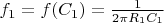 $f_1 = f (C_1) = \frac{1}{2\pi R_1C_1}$