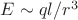 $E \sim ql/{r}^3$
