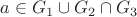$a \in G_1 \cup G_2 \cap G_3$ $a \in G_1 \cup G_2 \cap G_3$