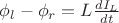 $\phi_l-\phi_r=L\frac{dI_L}{dt}$