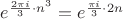 $e^{{2\pi i\over3}\cdot n^3}=e^{{\pi i\over3}\cdot 2n}$