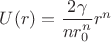 $U(r) = \dfrac{2\gamma}{nr_0^n} r^n$