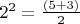 $ 2^2 = \frac{(5+3)}{2} $