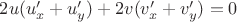 $2u(u_x'+u_y')+2v(v_x'+v_y')=0 $