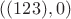 $((123), 0)$