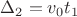 $\Delta_2=v_0t_1$