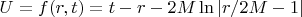 $U=f(r,t)=t-r-2M\ln|r/2M-1|$