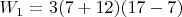 $W_1=3(7+12)(17-7) $