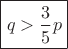 $\boxed{q>\dfrac 3 5 p}$