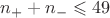 $ n_{+}+n_{-}\leqslant 49 $