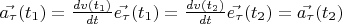 $\vec{a_\tau}(t_1) = \frac{dv(t_1)}{dt} \vec{e_\tau}(t_1) =\frac{dv(t_2)}{dt} \vec{e_\tau}(t_2) = \vec{a_\tau}(t_2)$