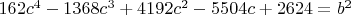 $\[162c^4-1368c^3+4192c^2-5504c+2624=b^2\]$