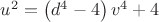 $u^2=\left(d^4-4\right)v^4+4$