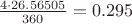 $\frac{4 \cdot 26.56505}{360} = 0.295$