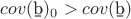 $cov(\b b)_0 > cov(\b b)$