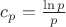 $c_p=\frac{\ln p}p$
