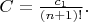 $C=\frac{c_1}{(n+1)!}.$