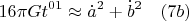 $$16{\pi}Gt^{01}\approx\dot{a}^2+\dot{b}^2\quad(7b)$$