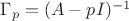 $\Gamma_p=(A-pI)^{-1}$ $\Gamma_p=(A-pI)^{-1}$