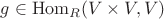 $g \in \operatorname{Hom}_{R}(V \times V, V)$
