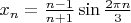 $x_n=\frac{n-1}{n+1}\sin\frac{2\pi n}3$