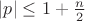 $|p| \leq 1 + \frac{n}{2}$