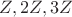 $ Z,2Z,3Z$