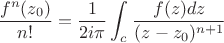 $$\frac{f^n(z_0)}{n!}=\frac{1}{2i\pi} \int_{c}^{}\frac{f(z)dz}{(z-z_0)^{n+1}} $$