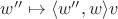 $w''\mapsto \langle w'',w\rangle v$ $w''\mapsto \langle w'',w\rangle v$