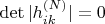 $\det|h_{ik}^{(N)}|=0$