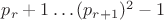 $p_r+1\ldots(p_{r+1})^2-1$