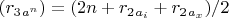 $(r_3_{a^n})=(2n+ r_2_{a_i}+ r_2_{a_x})/2$