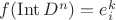 $f(\operatorname{Int} D^n)=e^{k}_{i}$