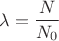 $${\lambda}=\frac{N}{{N}_{0}}$$