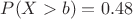 $P(X>b)=0.48$