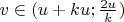 $v \in (u+ku;\frac{2u}{k})$