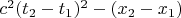 $c^2(t_2-t_1)^2-(x_2-x_1)$