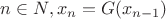 $ n\in N, x_n=G(x_{n-1})$ $ n\in N, x_n=G(x_{n-1})$