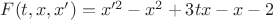 $F(t,x,x')=x'^2-x^2+3tx-x-2$