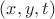 $(x, y, t)$