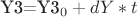 Y3=Y3_0+dY*t