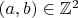 $(a,b)\in\mathbb{Z}^2$