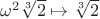 $\omega^2\sqrt[3]{2}\mapsto \sqrt[3]{2}$