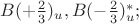 $B(+\frac{2}{3})_u, B(-\frac{2}{3})_u^*;$