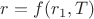 $r=f(r_1,T)$