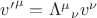 ${v'}^\mu=\Lambda^\mu{}_\nu v^\nu$