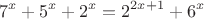 $$7^x+5^x+2^x=2^{2x+1}+6^x$$